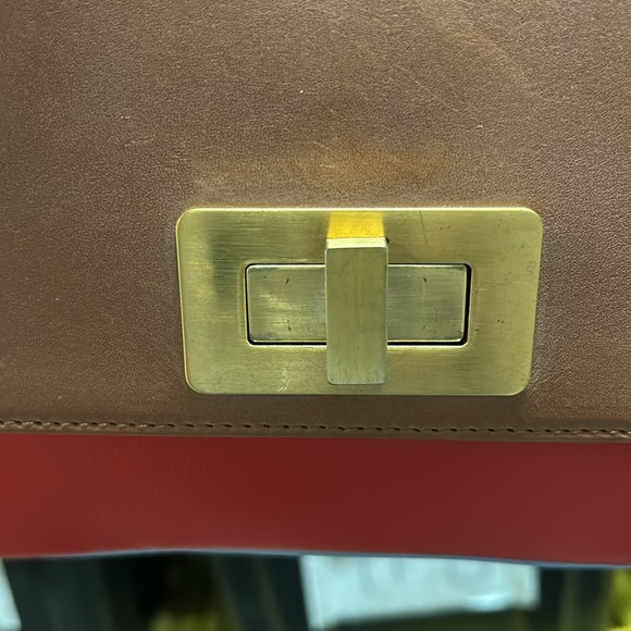 Olivia Clergue Medium Gertrude Color Blue red brown  Crossbody - Picture 2 of 7